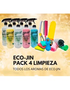 PACK 4 Limpieza 4 ECOJIN +PLUMERO+CEPILLO JUNTAS+CEPILLO...