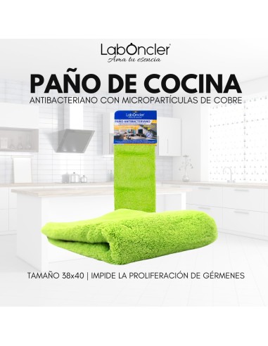 PAÑO COCINA ANTIBACTERIANO 38x40cm