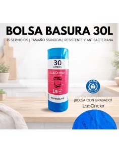 BOLSA DE BASURA 30L|15 SERVICIOS|55X60CM|RESISTENTE...