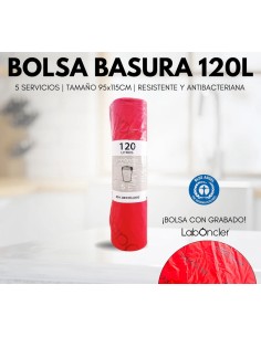BOLSA DE BASURA 120L|5 SERVICIOS|95X115CM|RESISTENTE...