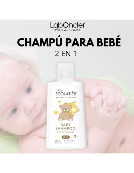 ECOLATIER Champú para bebés 2 en 1 Fácil desenredado 3+