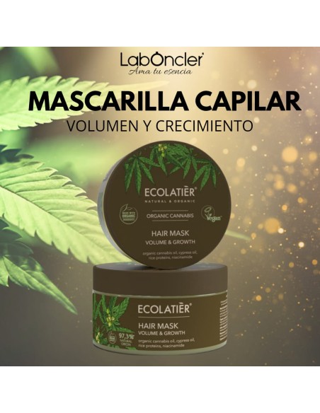 ECOLATIER Mascarilla Capilar Volumen y Crecimiento Cannabis Ecológico