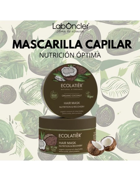 ECOLATIER Mascarilla capilar Nutrición y Recuperación Coco Ecológico