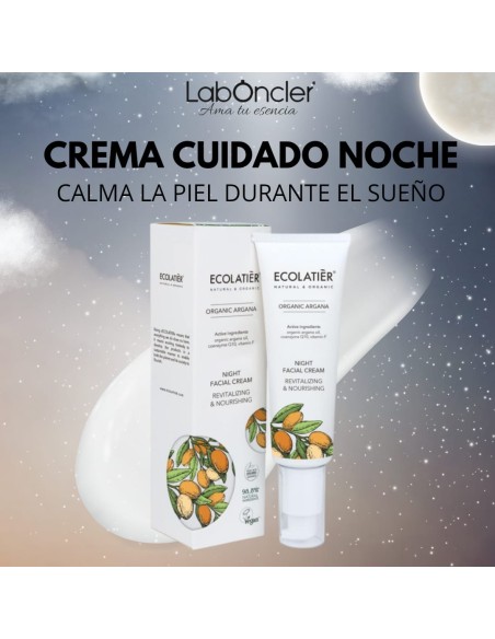 ECOLATIER Crema Facial de Noche Revitalizante y Nutritiva de Argán Ecológico